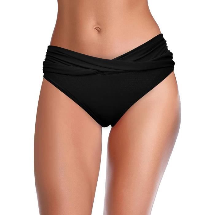 Bas De Maillot De Bain Menstruel Femme Bikini Mid Waisted Triangle
