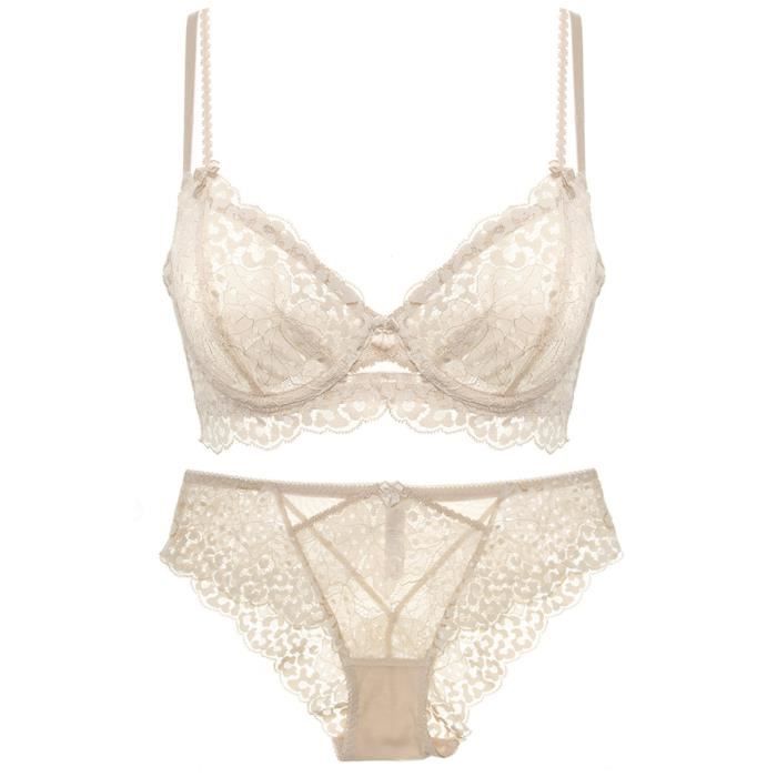 Ensemble Lingerie Femme Bonnets Triangulaires Sexy En Dentelle Ultra