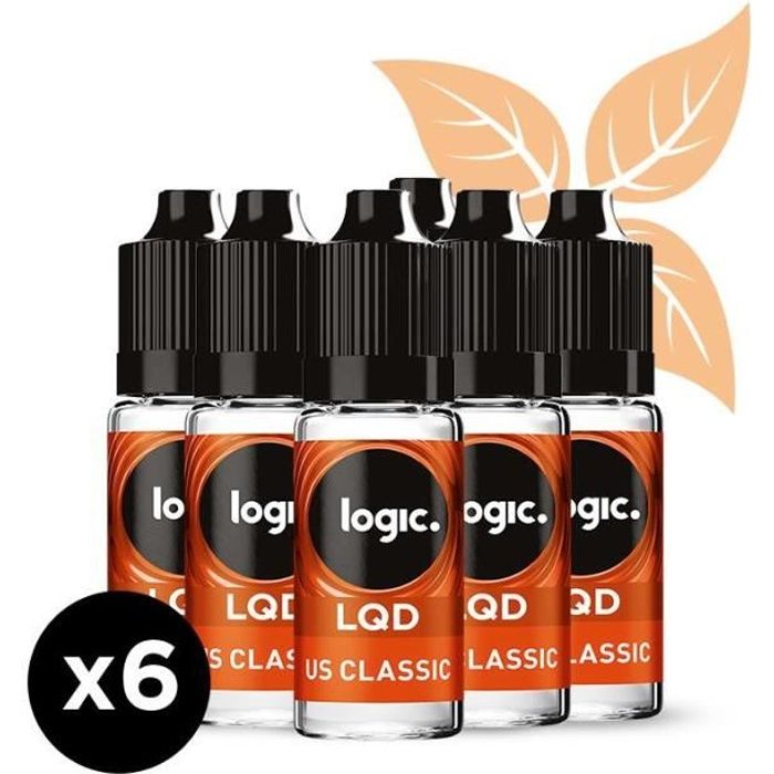 Logic LQD - Goût US Classic - 12 mg - 6 bouteilles d'e-liquide.