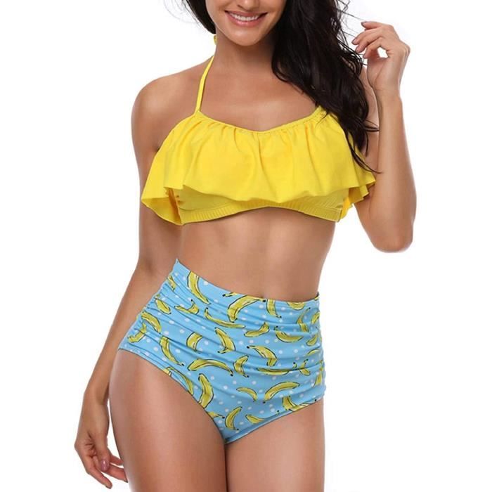 Maillot De Bain Bikini Bresilien Bikini Volant Pieces Femme Push Up