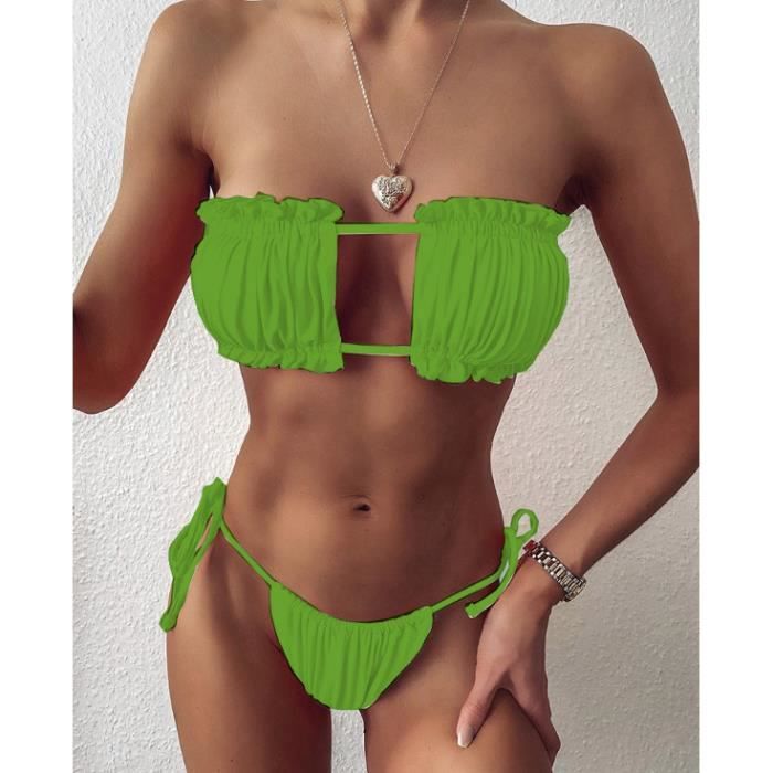 Ensemble de bikini Maillot de bain sexy pour femmes mini string bikini ensemble deux pièces