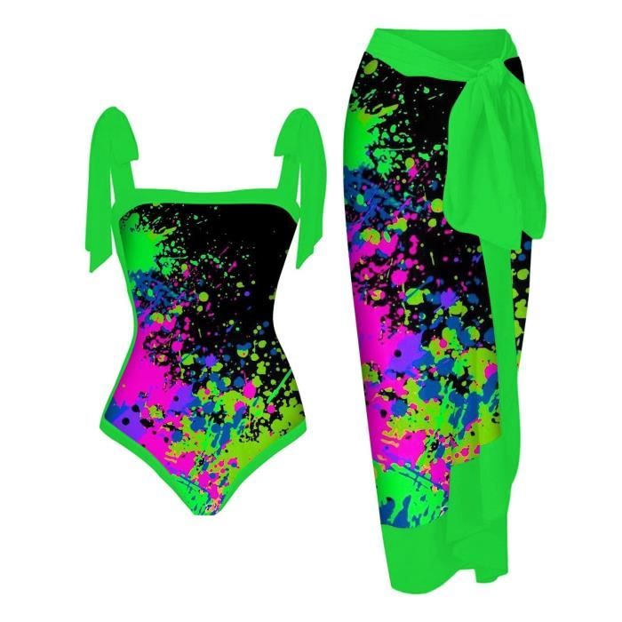 Femme Maillot De Bain Une Pi Ce Bikini Cravate Mousseline De Soie Maxi