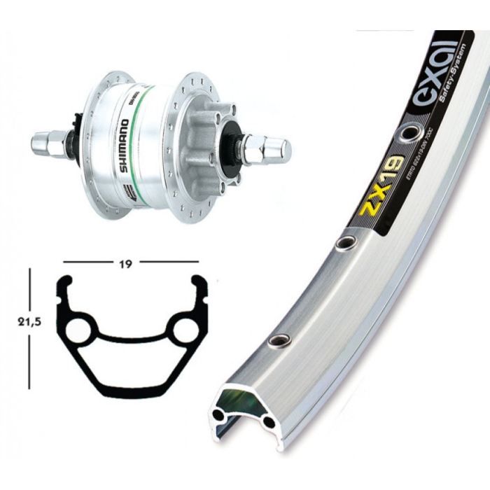 Roue avant vtc 28P moyeu dynamo Shimano DH3D30 …