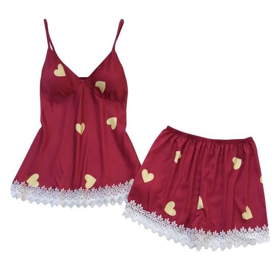 Ensemble Caraco Et Shorty Femmes Sexy Dentelle Lingerie De Nuit Robe