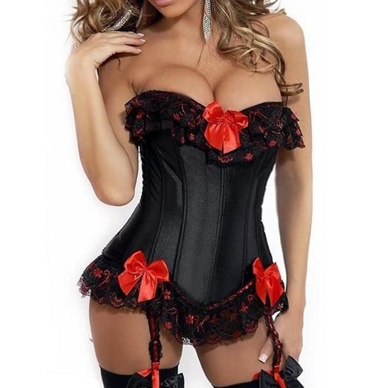Sexy Corset Dentelle Minceur Gothique Vintage Lingerie Bustier Avec