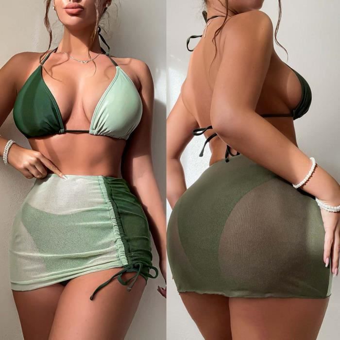 Ensemble de maillot de bain 3 pièces pour femme Sexy Bikini Set