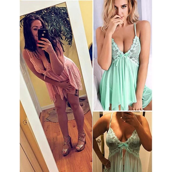 Nuisette Sexy Femme Lingerie Robe Chemise De Nuit D Shabill