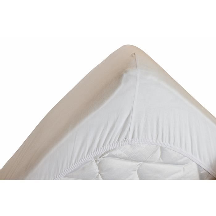 Drap housse jersey extensible DOUCEUR blanc - 70x200