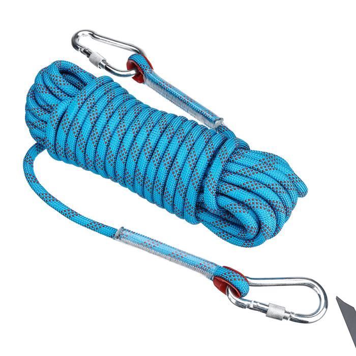 TEMPSA 10M Corde d'escalade Corde Sécurité de Sauvetage Survie en Plein Air BLEU