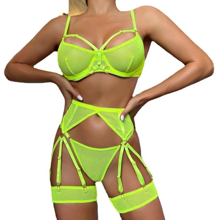 Femme Sexy Ensemble De Lingerie Dentelle Col V De Nuit Nuisette Sous