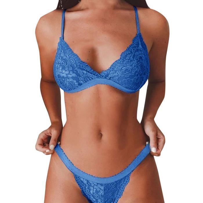 Ensemble De Lingerie Sexy Pour Femmes Imprim Floral Sous V Tements En Dentelle Soutien Gorge