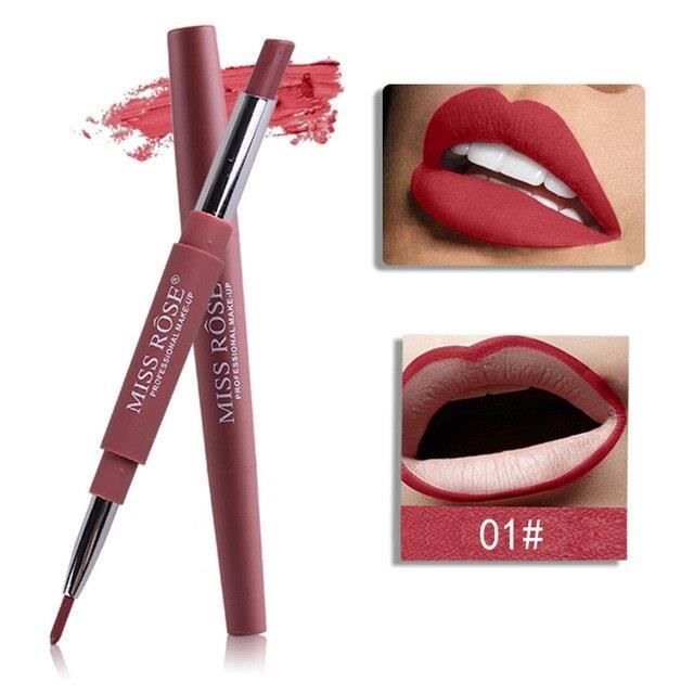 Crayons à lèvres rouges Sexy crayon à lèvres imperméable à l&#39eau longue durée Pigments couleur nue stylo à lèvres maquillage