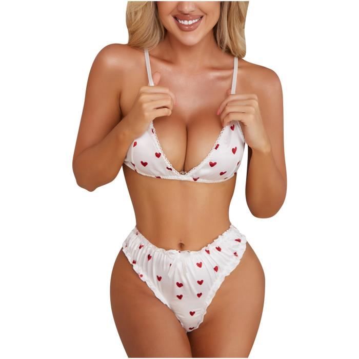 Pi Ces Mode Femmes Sexy Lacets Amour Imprim Lingerie Sous