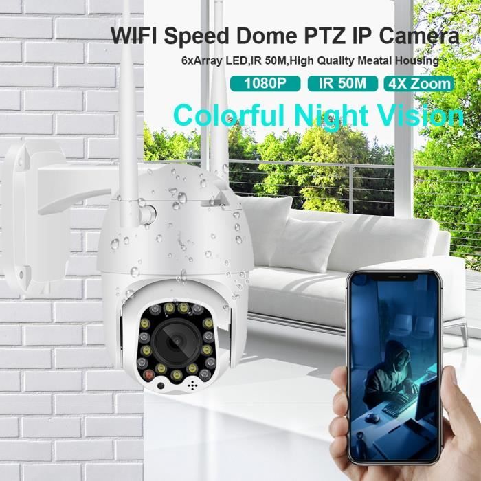 Caméra PTZ 1080P WIFI extérieure 4X Zoom vitesse dôme WiFi caméra de vidéosurveillance sans fil AU #LEI90927003D