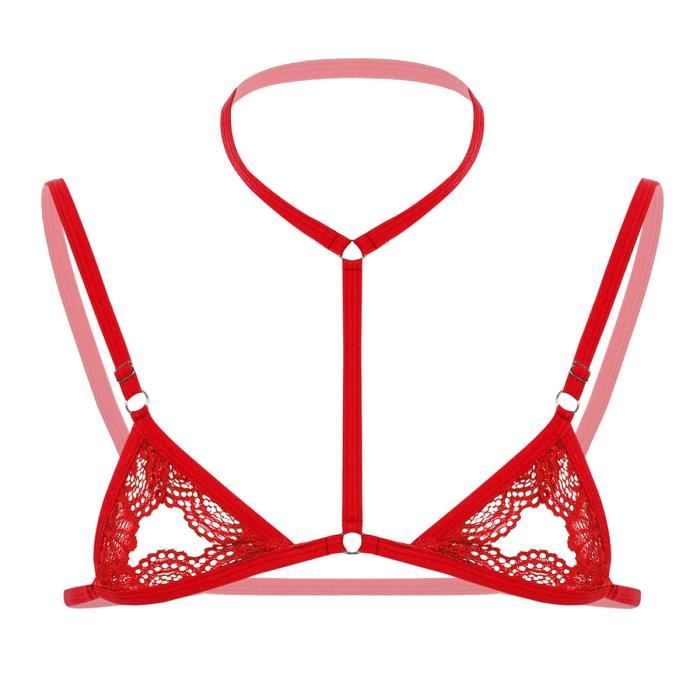 Soutien gorge Homme Sexy Dentelle Lingerie érotique Sissy Réglable