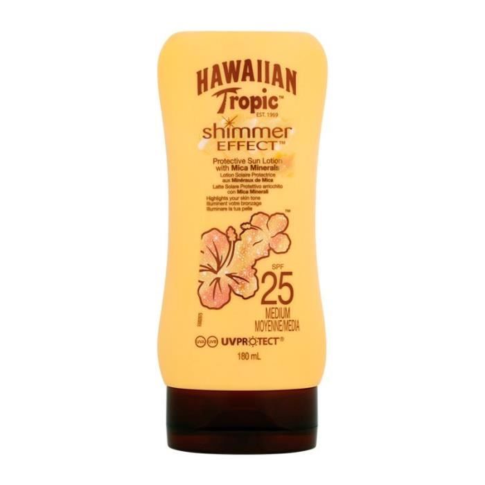 Hawaiian Tropic shimmer effect lotion solaire spf 25 protection faible 180 ml