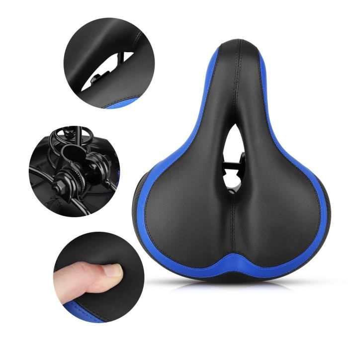 GOBRO Selle Vélo, ultra confortable pour VTC Vélo de Ville Noir Bleu