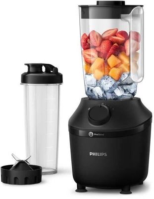 Blender mixeur - PHILIPS - HR2041/41 - Série 3000 avec gourde - 450W -1.9L - Noir
