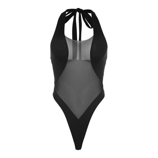 Bikinis Femme Sexy Licou Maille Bikini Ensembles Maillots De Bain Unis