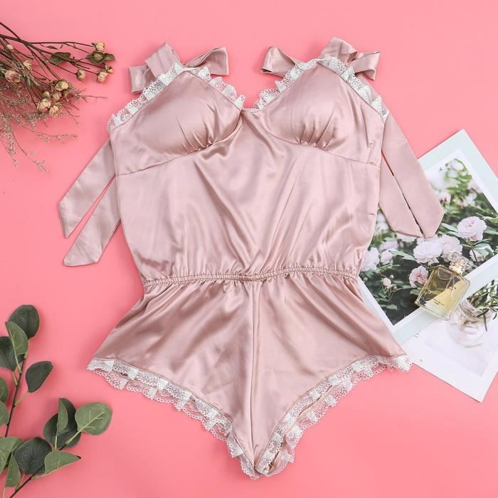 Nouvelle Mode Sexy Body Combinaison Dentelle Satin Soie V Tements De Nuit Lingerie Sous