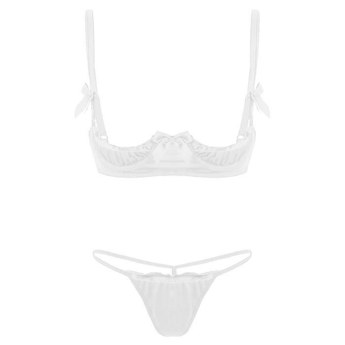 Femme Ensemble Lingerie Sexy Ouverte Body String Erotique Soutien Gorge