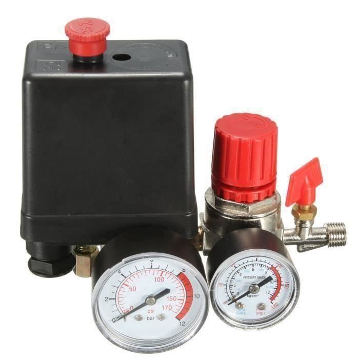 Compresseur d 'air Mini Régulateur 240V 15A Contrôle Interrupteur Vanne Pression Avec Jauge