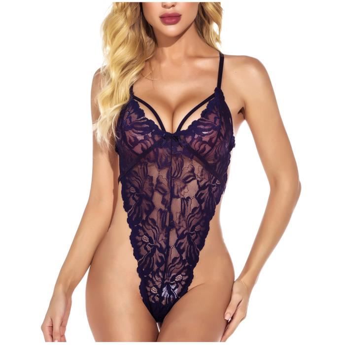 Body Combinaison Femme Dentelle Lingerie Vider Pyjama Sous V Tements