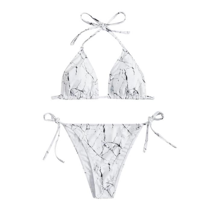 Maillot De Bain Ensemble Bikini En Dentelle Solide Femmes Push Up