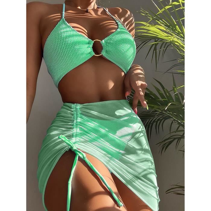 Bikini Swimsuit Ensemble De Maillot De Bain Pi Ces Frzfen Green Cdiscount Pr T Porter