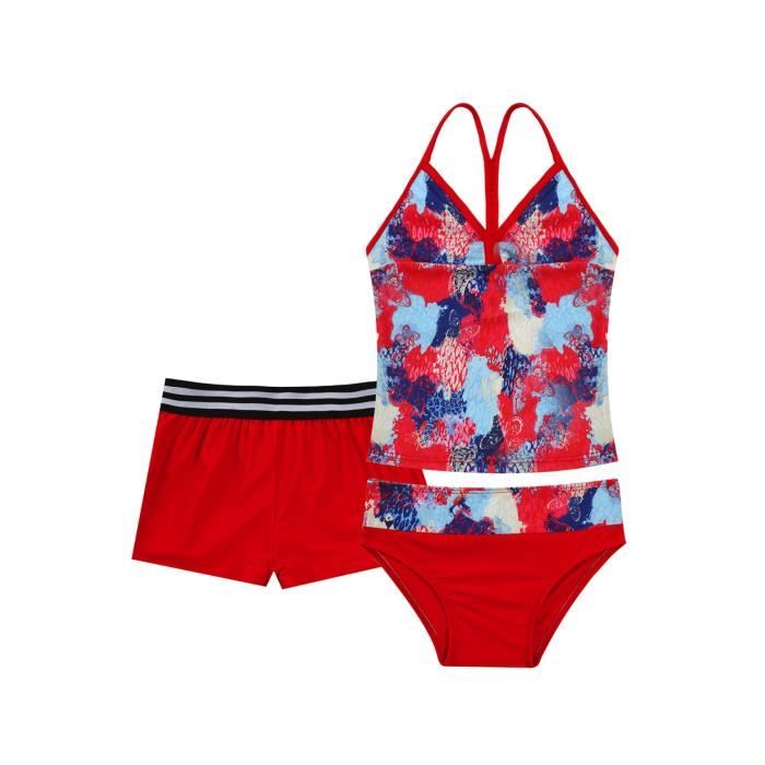 DPois 3 Pieces Maillot de Bain Fille Short de Bain Été Bikini Gilet