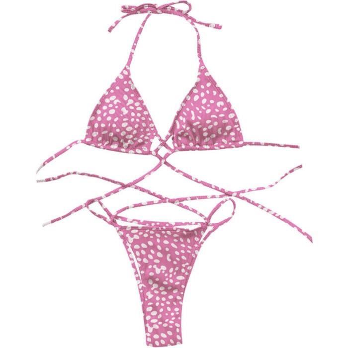 Maillot De Bain Femmes Bikini Solide Couleur Bandage Sexy R Glable Pure