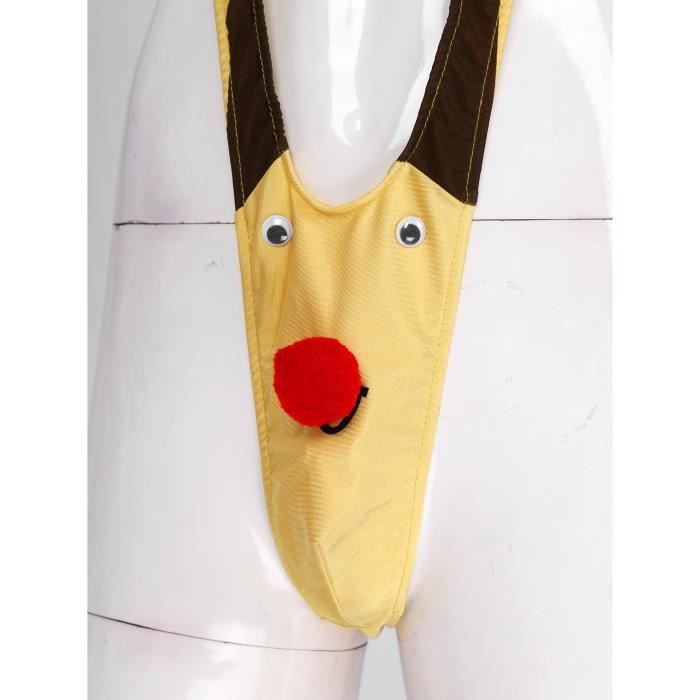 Yizyif Mankini Sexy Homme Costume No L Elk Tenue Renne Bikini Dos Nu