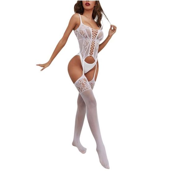 Femmes Deep V Hollow Lingerie Open Crotch Bodystockings Perspective
