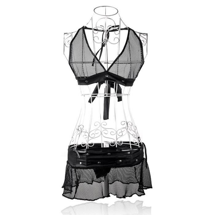 Sexy See Through Mesh Motif Style Halter Cou V Tements Sexy Lingerie