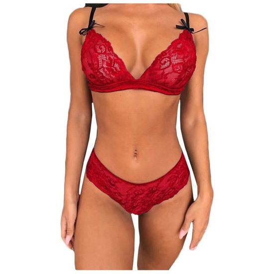 Nouvelles Femmes Dentelle Lingerie Col En V Arc Sans Fil Soutien Gorge