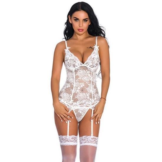 Ensemble De Lingerie Sexy Pour Femme Ensemble Bustier En Dentelle Avec