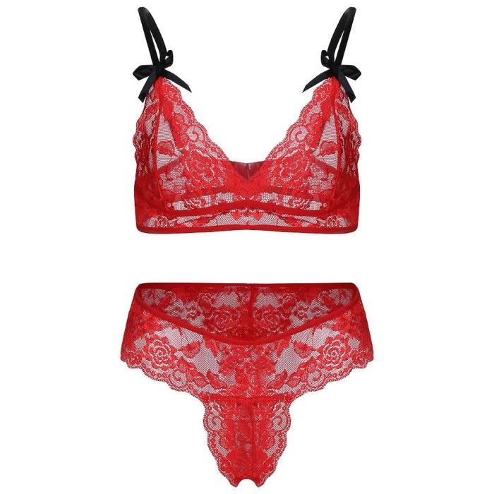 Nouvelles Femmes Dentelle Lingerie Col En V Arc Sans Fil Soutien Gorge