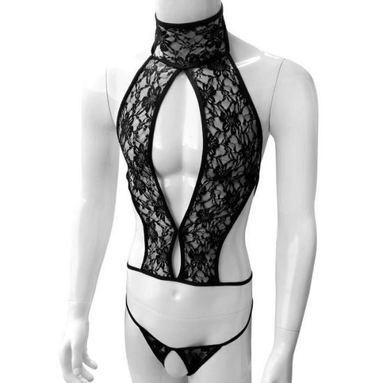 Voir Travers Les Hommes Dentelle Bikini Ensemble De Lingerie Sans