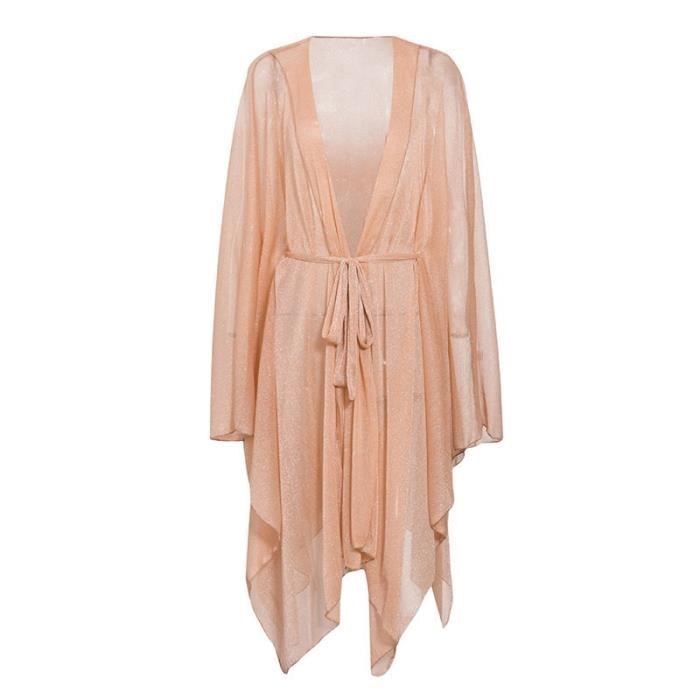 Robe Voir Travers La Gossamer Plage Couvrir Sexy Bikini Ceinture