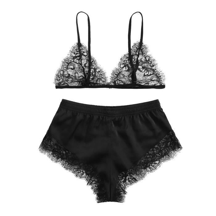 Mesdames Mode Sexy Lingerie Dentelle Creux Exquis Soutien Gorge Short