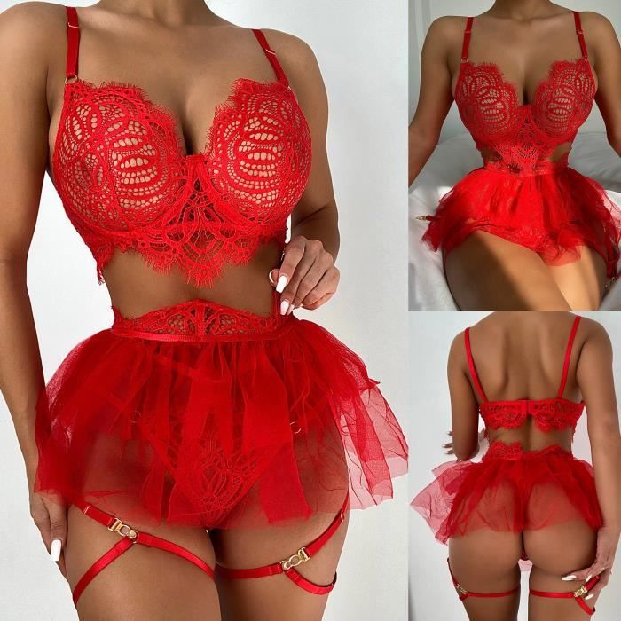 Ensemble De Sous V Tements En Dentelle Femmes Lingerie Corset Dentelle