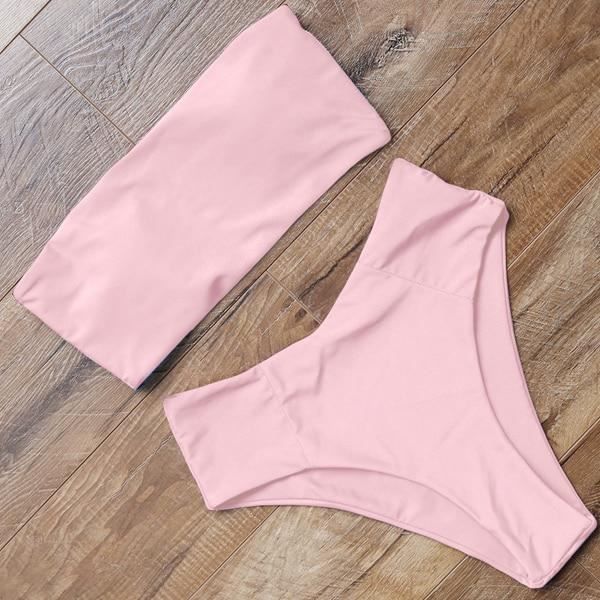 Maillot De Bain L Opard Pour Femmes Type B Pi Bikini Taille Haute Bandeau Push Up Paules