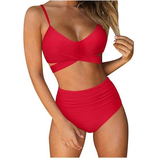 Maillot De Bain Femmes Sexy Solide Imprimé Bikini Push Up Pad Maillots
