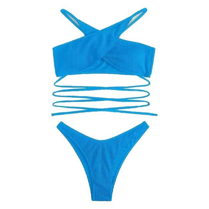 MAILLOT DE BAIN Set Bikini Cordon Trendy Nylon Confort Stretch Femmes Maillot De Bain Pour