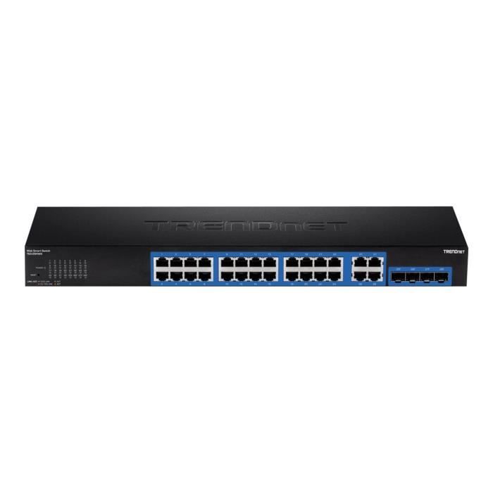 TRENDNET Commutateur Ethernet TEG-284WS 28 Ports Gérable - 2 Couches supportées - Modulaire - Paire torsadée et Fibre Optique - 1U H