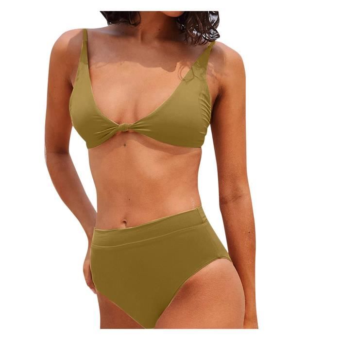 Maillot De Bain Bikini Sexy À Dos Ouvert Et HMJ GNL oneritea Green Cdiscount Prêt à