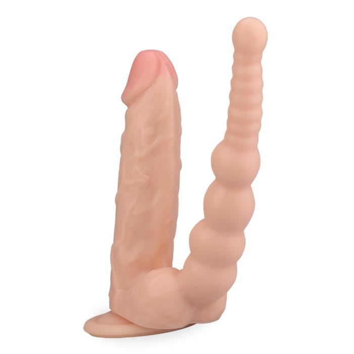 Gode godemichet ventouse réaliste avec plug anal Wilfriedgode vaginal