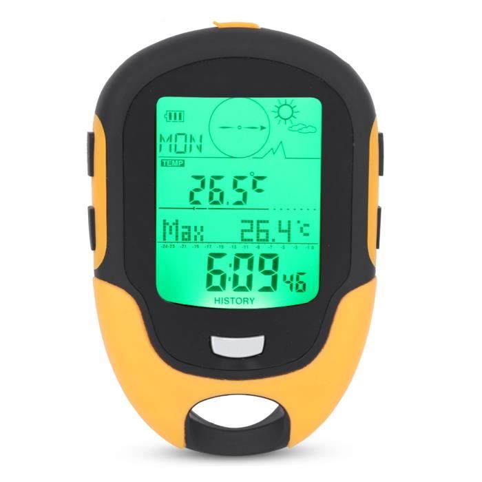 FR500 altimètre extérieur multifonctionnel voiture altimètre baromètre thermomètre hygromètre boussole-DBA