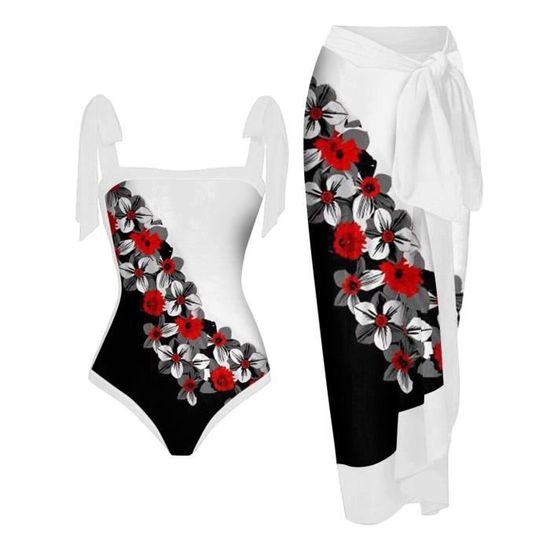Maillot De Bain Une Pi Ce Bikini Maxi Robe Deux Pi Ces En Mousseline Lacets Blanc A Blanc