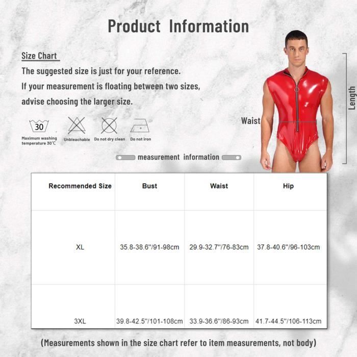 Iixpin Lingerie Cuir Verni Sexy Homme Bodysuit Wetlook Catsuit Moulant